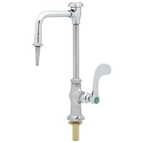 T&S BL-5709-08WH4 Single Temperature Deck Mount Lab Faucet with 5 11/16" Spout, Serrated Tip, 4" Wrist Action Handle, Eterna Cartridge, and Vacuum Breaker