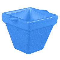 Tablecraft CW1480BS 18 oz. Blue Speckle Cast Aluminum Square Condiment Bowl