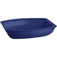 Tablecraft CW3190BS 10.5 Qt. Blue Speckle Cast Aluminum Oblong Salad Bowl