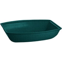 Tablecraft CW3190HGNS 10.5 Qt. Hunter Green with White Speckle Cast Aluminum Oblong Salad Bowl