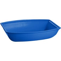 Tablecraft CW3190CBL 10.5 Qt. Cobalt Blue Cast Aluminum Oblong Salad Bowl