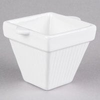 Tablecraft CW1480W 18 oz. White Cast Aluminum Square Condiment Bowl