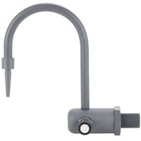 T&S BL-9510-01 Gray Wall Mount PVC Single Panel Distilled / Deionized Water Faucet with 6 3/16" Rigid Gooseneck Spout and Serrated Tip