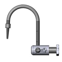 T&S BL-9520-01 Gray Wall Mount PVC Single Panel Distilled / Deionized Water Faucet with 6 3/16" Rigid Gooseneck Spout, Serrated Tip, and Dual Operation Handle