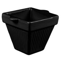 Tablecraft CW1480BK 18 oz. Black Cast Aluminum Square Condiment Bowl