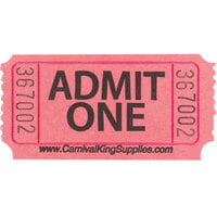Carnival King Pink 1-Part Customizable "Admit One" Tickets - 2000/Roll