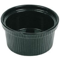 Tablecraft CW1620HGNS 1 Qt. Hunter Green with White Speckle Cast Aluminum Souffle Bowl with Ridges