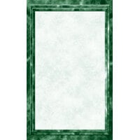 Choice 8 1/2" x 11" Green Menu Paper - Marble Border - 100/Pack