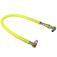 T&S HG-4D-48S-QSC Safe-T-Link 48" Coated Gas Connector Hose with Swivel Fittings, Quick Disconnect, 90 Degree Elbows, and Restraining Cable