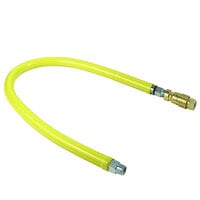 T&S HG-4E-24 Safe-T-Link 24" Coated Gas Connector Hose with 1" NPT Male Ends, Quick Disconnect, 90 Degree Elbow, and Street Elbow