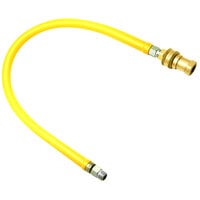 T&S HG-6C-72 Safe-T-Link 72" Coated Gas Connector Hose with 1/2" NPT Male Ends, Reverse Quick Disconnect, 90 Degree Elbow, and Street Elbow