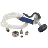T&S PG-35AV-VH06 Pet Grooming 5.05 GPM Aluminum Angled Spray Valve with 7' Hose, 1/4" NPT Adapter, and 1/8" NPT Adapter