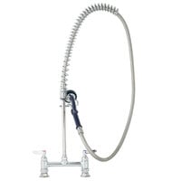 T&S PB-8DOSN00PZLXB Deck Mount Pet Grooming 29 3/4" High Pre-Rinse Faucet with Adjustable 8" Centers, 72" Hose, and Installation Kit