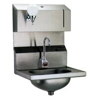 Eagle Group HSA-10-FDPE-MG MicroGard Electronic Hand Sink with Gooseneck Faucet, Soap Dispenser, P-Trap, Tail Piece, and Basket Drain