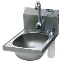 Eagle Group HSAN-10-FE-B-DS Hand Sink with Gooseneck Faucet, Soap Dispenser, and Basket Drain