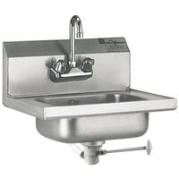 Eagle Group HSA-10-FO Hand Sink with Gooseneck Faucet, Polymer Lever Drain, and Overflow