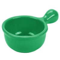 Tablecraft CW3370GN 8 oz. Green Cast Aluminum Soup Bowl with Handle