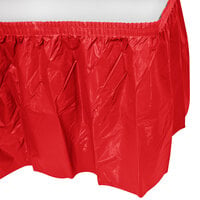 Creative Converting 10052 14' x 29" Classic Red Plastic Table Skirt