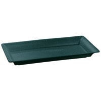 Tablecraft CW2110HGNS Hunter Green with White Speckle 21" x 12" Cast Aluminum Large Rectangle Platter