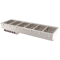 Vollrath 3640971 Modular Drop In Six Compartment Hot Food Well with Thermostatic Controls and Manifold Drain - 208V, 6000W