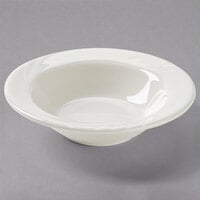 Tuxton YED-063 Monterey 6.5 oz. Eggshell Embossed Rim China Grapefruit Bowl / Dish - 36/Case