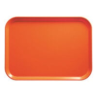 Cambro 1520220 15" x 20 1/4" Rectangular Citrus Orange Customizable Fiberglass Camtray - 12/Case