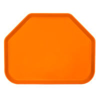 Cambro 1418TR222 14" x 18" Trapezoid Orange Pizzazz Customizable Fiberglass Camtray - 12/Case