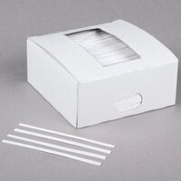 Bedford Industries Inc. 4" White Laminated Paper Bag Twist Ties - 2000/Box