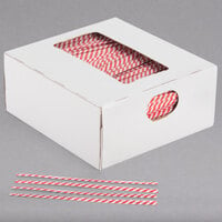 Bedford Industries Inc. 4" Red Stripe Laminated Paper Bag Twist Ties - 2000/Box
