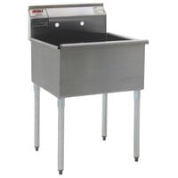 Eagle Group 2124-1-18-16/3 One Compartment Stainless Steel Commercial Sink with Two Drainboards - 60 1/4"