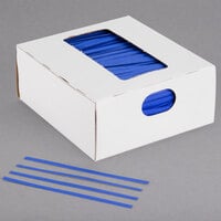 Bedford Industries Inc. 4" Blue Laminated Paper Bag Twist Ties - 2000/Box
