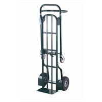 Harper 800 lb. 2-Position Convertible Hand / Platform Truck with 10" x 2 1/2" Solid Rubber Wheels and 5" Urethane Casters DTT16048A