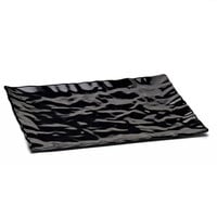 Elite Global Solutions M1471 Crinkled Paper Black 14 7/8" x 7 5/8" Rectangular Melamine Tray