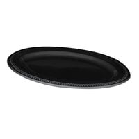 Elite Global Solutions M128OV Venetian Black 12" x 8 1/2" Oval Melamine Platter