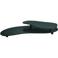 Tablecraft CW16080BKGS Black with Green Speckle Cast Aluminum 25" x 10" Two Tiered Platter