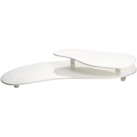 Tablecraft CW16080W White Cast Aluminum 25" x 10" Two Tiered Platter