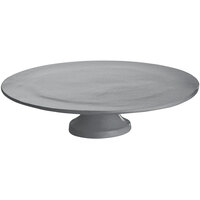 Tablecraft CW17005GR 14" x 4" Granite Cast Aluminum Round Platter with Cake Stand