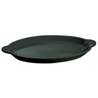 Tablecraft CW3020BKGS 17" x 12" Black with Green Speckle Cast Aluminum Oval Shell Platter