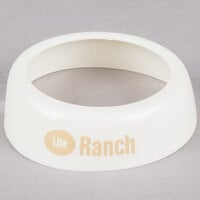 Tablecraft CB20 Imprinted White Plastic "Lite Ranch" Salad Dressing Dispenser Collar with Beige Lettering