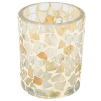 Sterno 80202 3 1/2" Light Gold Mosaic Votive Liquid Candle Holder