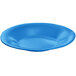 A sky blue cast aluminum platter with a white surface and circle.