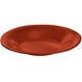 A copper round platter with a wide rim on a white background.