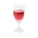 A Libbey Chivalry wine glass filled with red liquid.