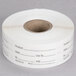 A roll of National Checking Company white dissolvable product labels.