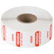 A roll of white National Checking Company Wednesday food labeling stickers.
