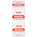 A roll of white National Checking Company labels with red text reading "Wednesday"