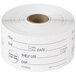 A roll of white paper labels with white background.