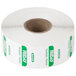 A roll of white paper with green and white National Checking Company Friday food labels.