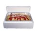 A Polar Tech insulated food pan shipping box with a tray of spaghetti and sauce inside.