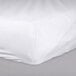 A white Oxford T200 Superblend twin size fitted sheet on a bed.